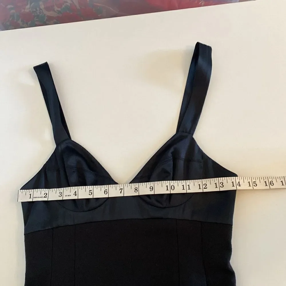 Rebecca Taylor Black Wool and Lastol Bustier Style Dress Size 2